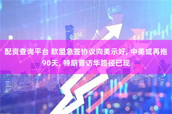 配资查询平台 欧盟急签协议向美示好, 中美或再拖90天, 特朗普访华路径已现